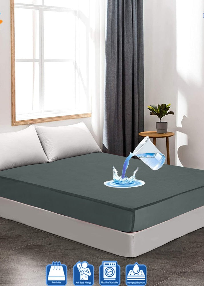 Premium Soft Tari cotton Waterproof Mattress Protector – Ultra Soft, Breathable & Machine washable (Triple Seal Protection) - White
