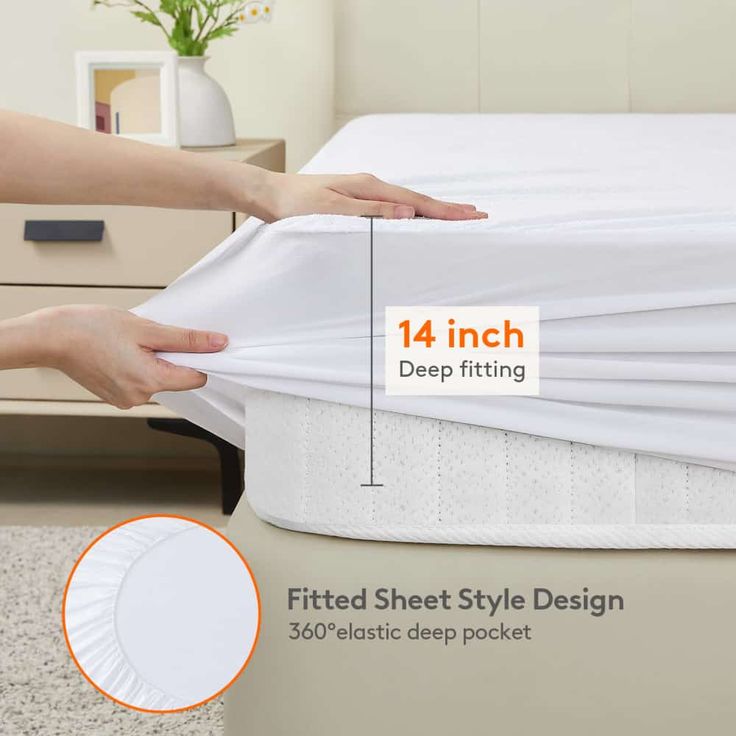 Premium Soft Tari cotton Waterproof Mattress Protector – Ultra Soft, Breathable & Machine washable (Triple Seal Protection) - White