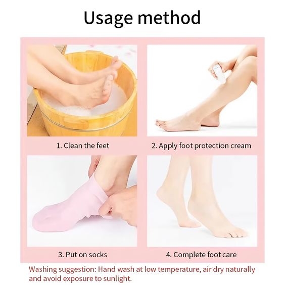 Soft Silicone Moisturizing Socks for Dry, Cracked Feet