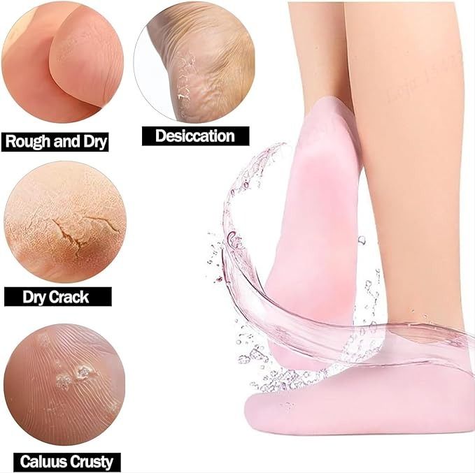 Soft Silicone Moisturizing Socks for Dry, Cracked Feet