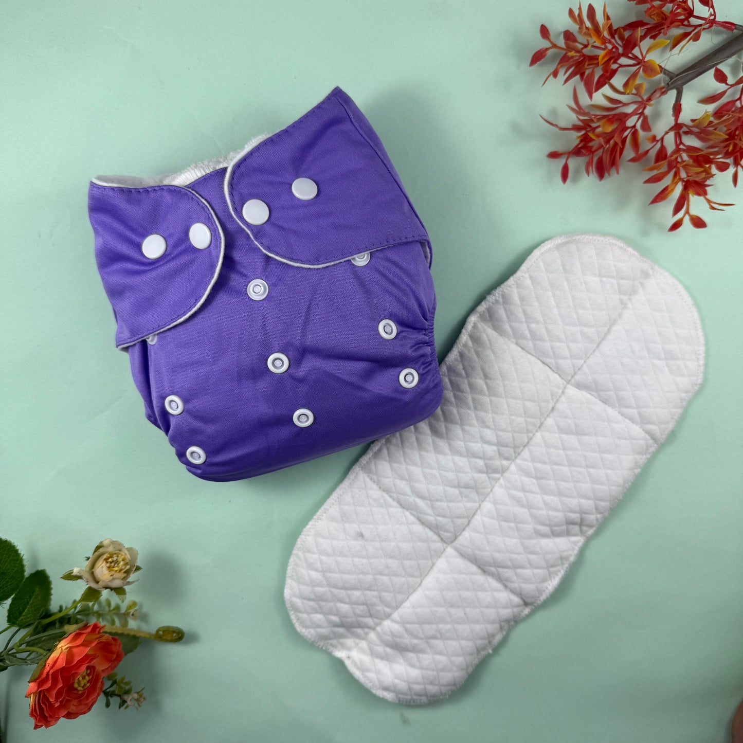 Washable waterproof Baby Diaper +Absorbent Inner Pad + FREE pieces of Tissue Liners| Reusable & Multi-colors