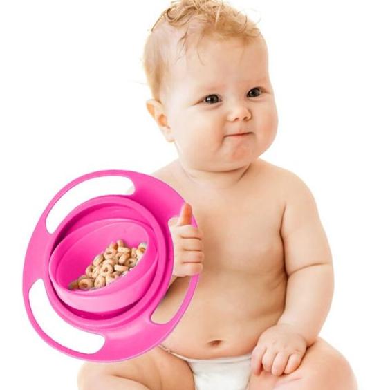 360° Rotatable Baby Feeding Gyro Bowl – Spill-Proof and Kid-Friendly Design