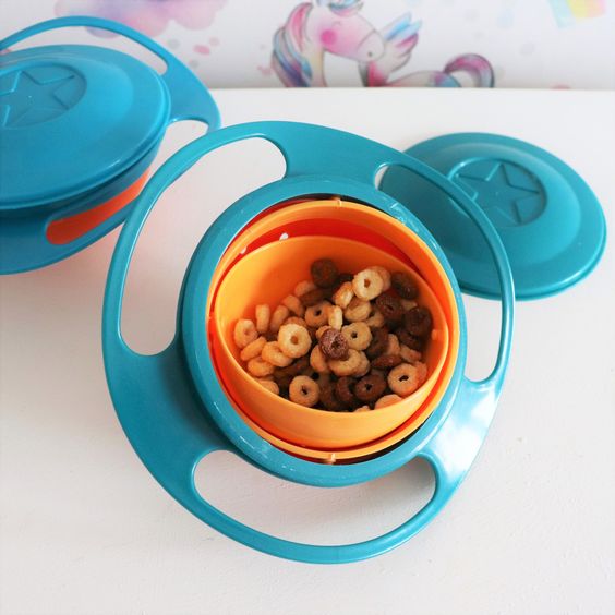 360° Rotatable Baby Feeding Gyro Bowl – Spill-Proof and Kid-Friendly Design