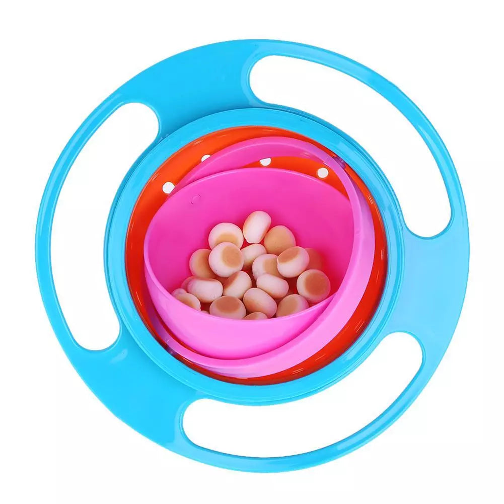 360° Rotatable Baby Feeding Gyro Bowl – Spill-Proof and Kid-Friendly Design