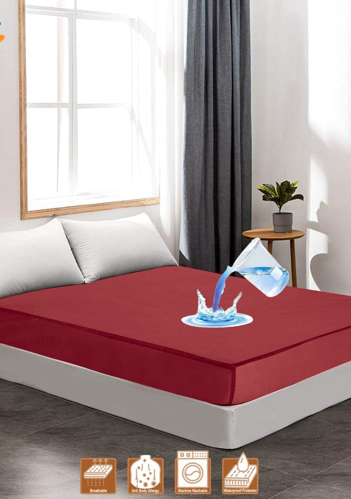 Premium Soft Tari cotton Waterproof Mattress Protector – Ultra Soft, Breathable & Machine washable (Triple Seal Protection) - White