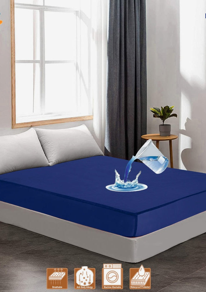 Premium Soft Tari cotton Waterproof Mattress Protector – Ultra Soft, Breathable & Machine washable (Triple Seal Protection) - White