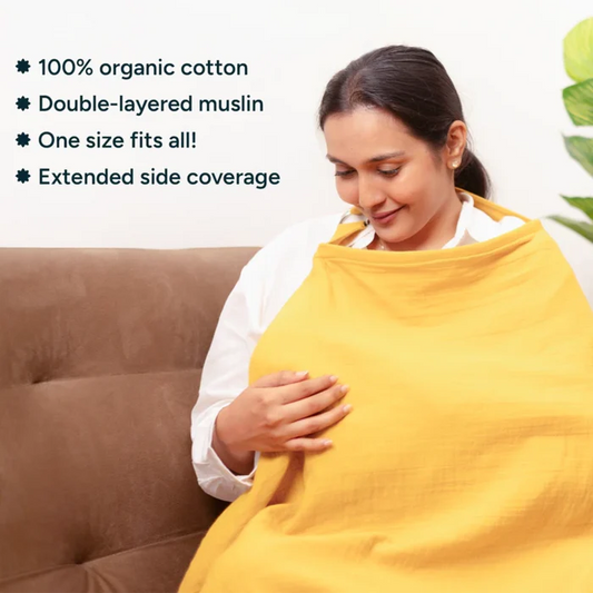 MOM Breastfeeding Nursing Cover – Lightweight & Breathable Privacy Shawl (Random Colour)