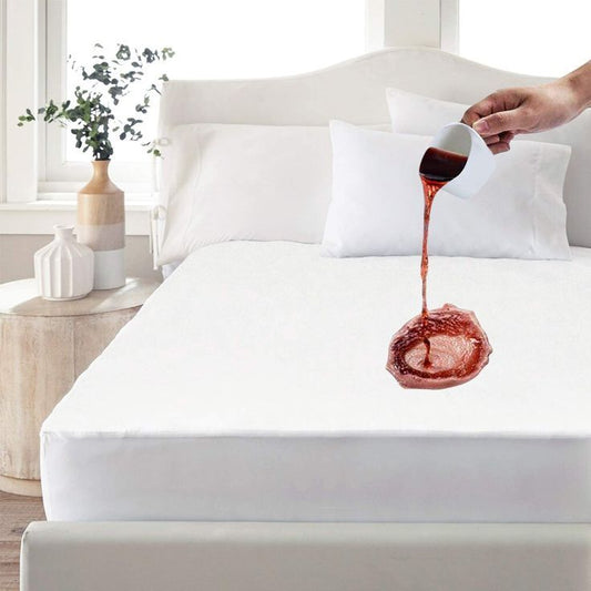 Premium Soft Tari cotton Waterproof Mattress Protector – Ultra Soft, Breathable & Machine washable (Triple Seal Protection) - White